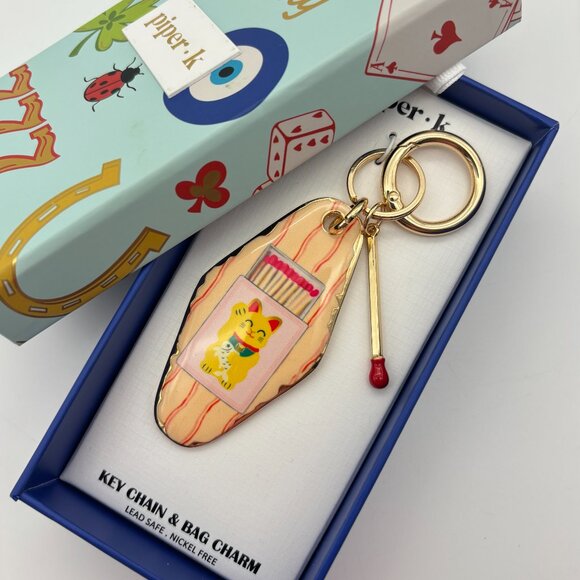 Piper K Feeling Lucky Cat Match Box Purse Bag Charm & Key Chain, Viral TikTok - Picture 1 of 3